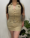 Sabrina Denim Dress (Khaki)