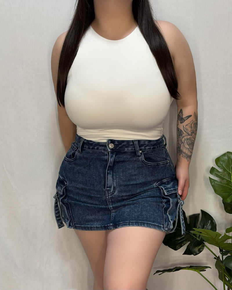 Celeste Tank Bodysuit (Off White)