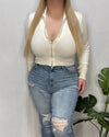 Gracie Knit Zip Up (Ivory)