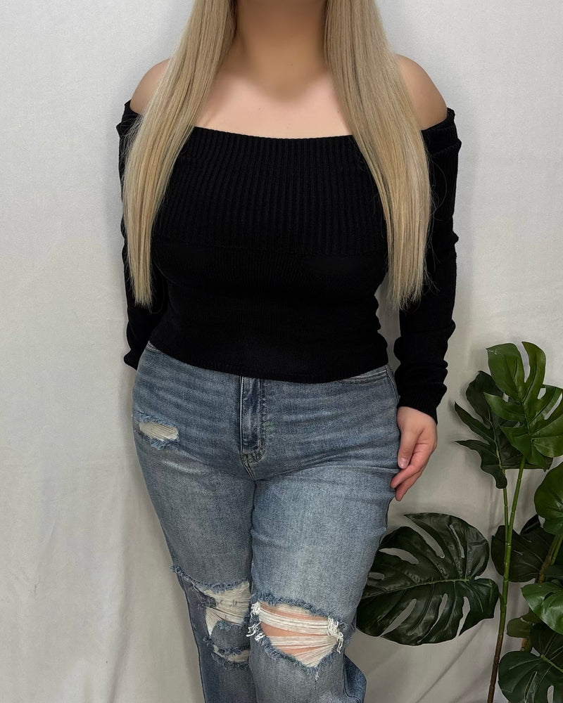 Madison Off Shoulder Top (Black)