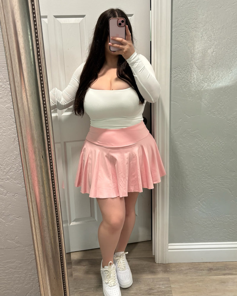 Cassy Tennis Skirt (Light Pink)