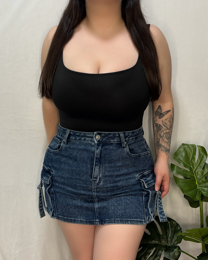 Rebecca Tank Bodysuit (Black)