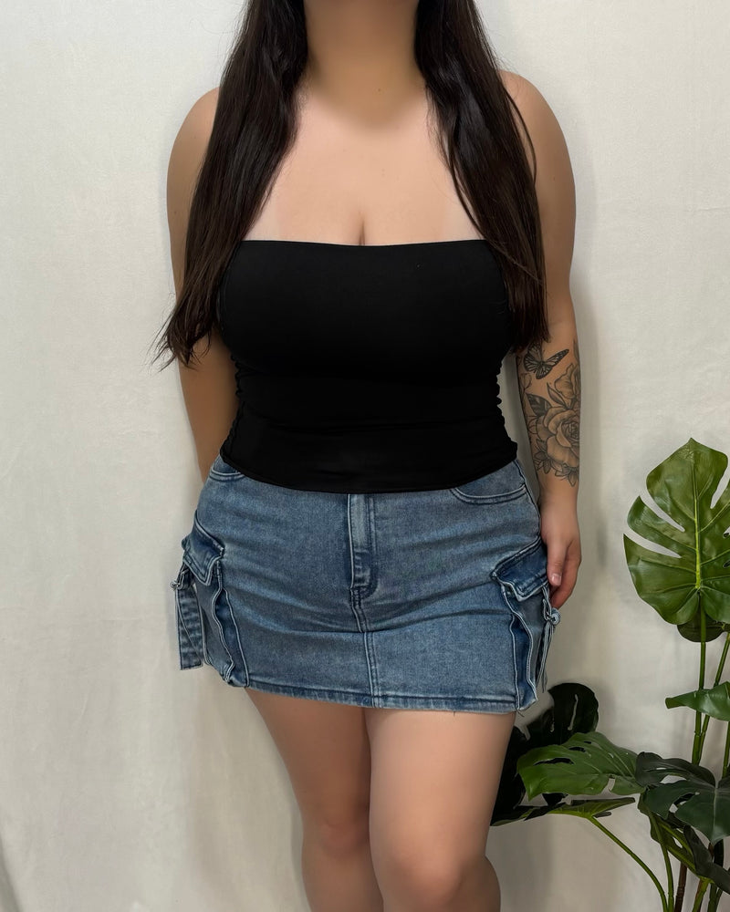 Hailey Tube Top w Headband (Black)