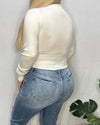 Gracie Knit Zip Up (Ivory)