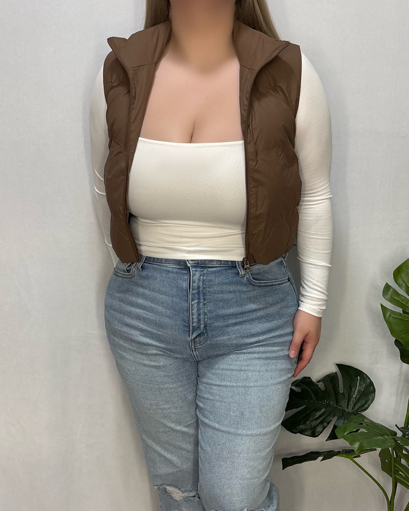Xanthe Puffer Vest (Chocolate)