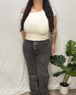 Daphne Rhinestone Jeans (Grey)
