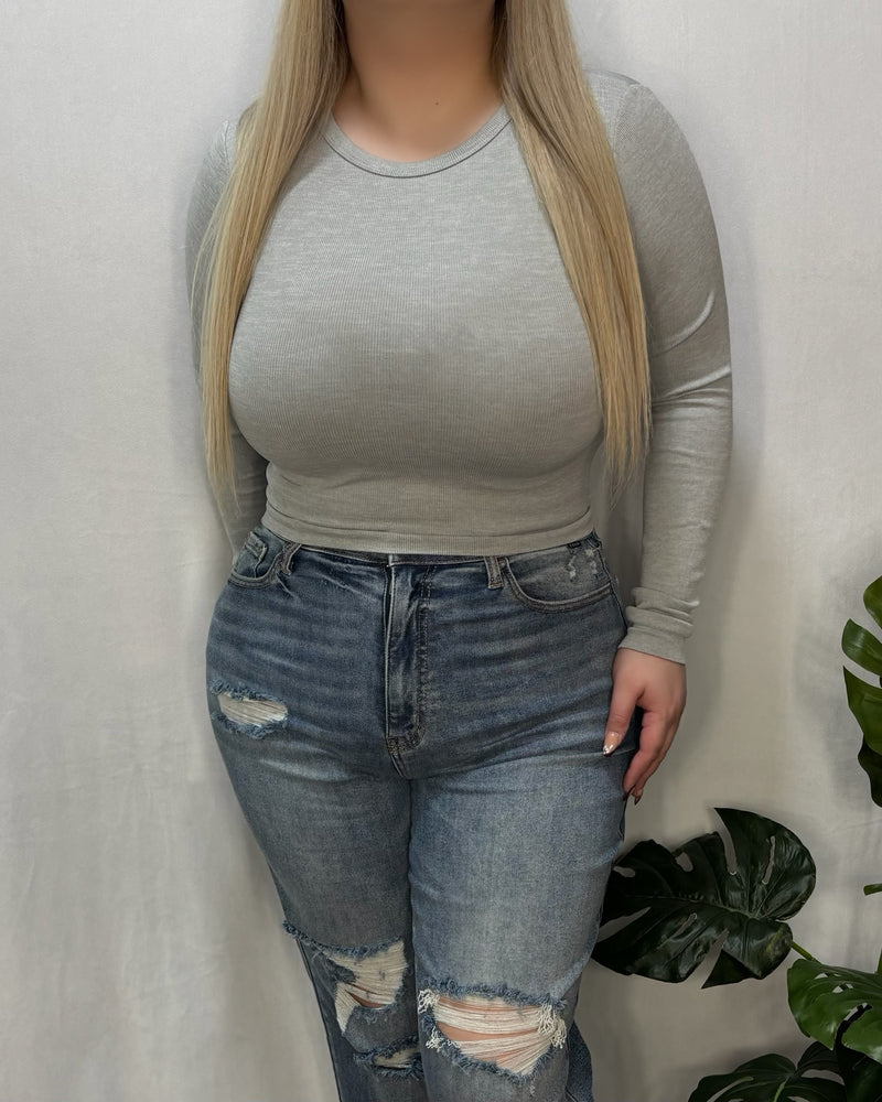 Meli Ribbed Top (Heather Grey)