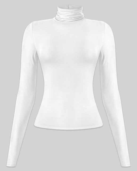 Sophie Turtle Neck Top (Off White)