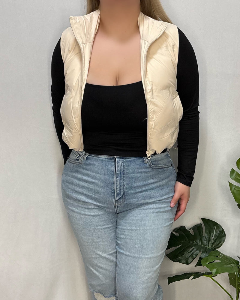 Xanthe Puffer Vest (Ivory)