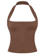 Clarissa Halter Top (Brown)