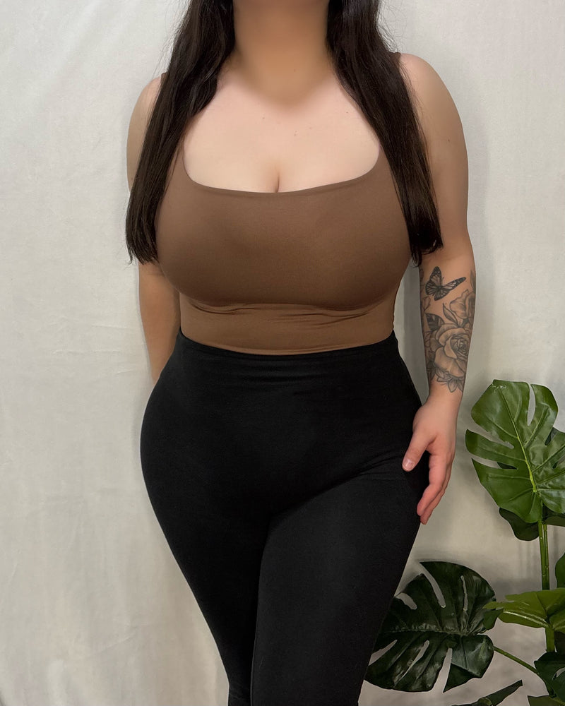 Rebecca Tank Bodysuit (Camel)