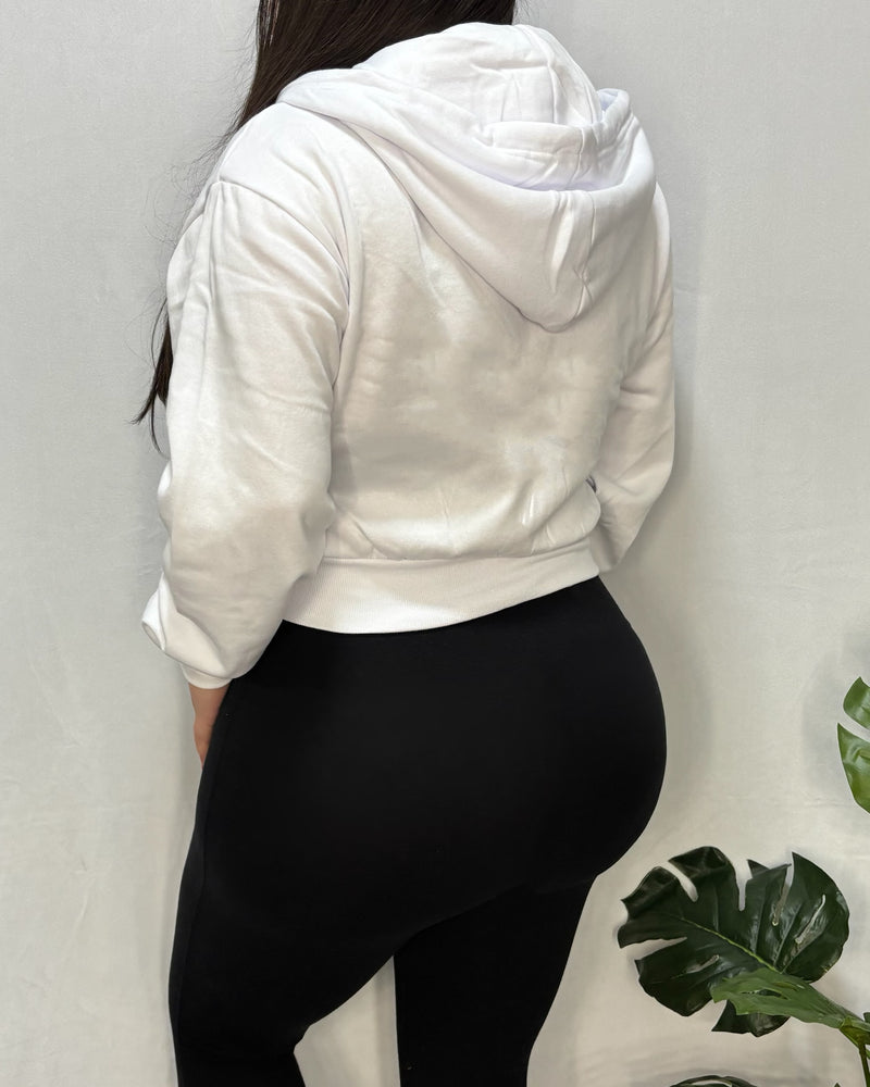 Aileen Zipper Hoodie (White)