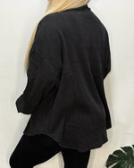Tanya Waffle Shacket (Black)