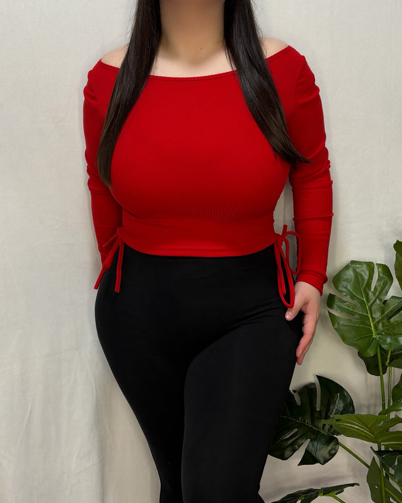 Alice Ruched Top (Red)