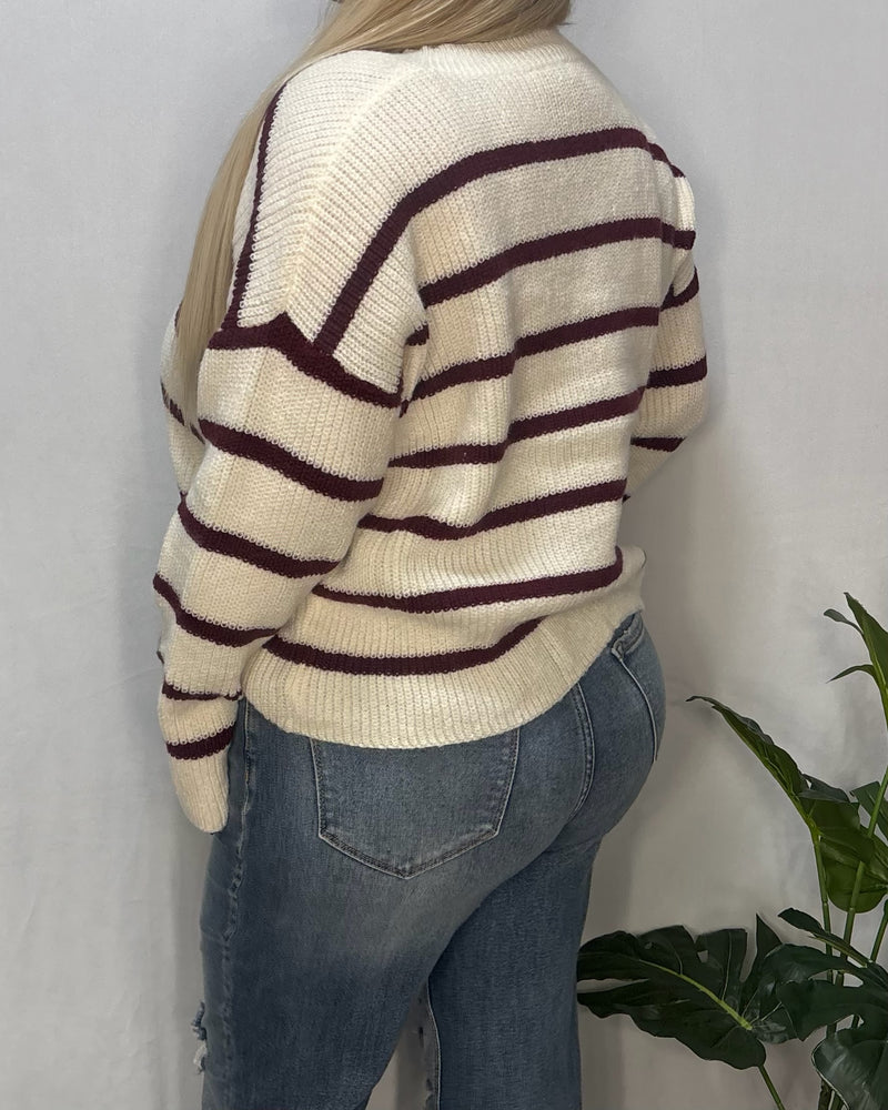 Lori Striped Sweater (Ivory)