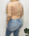 Gracie Knit Zip Up (Khaki)