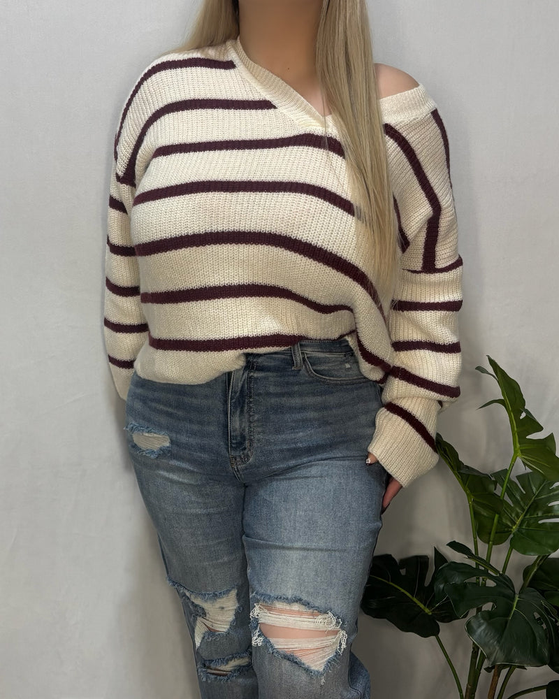 Lori Striped Sweater (Ivory)