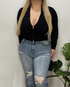 Gracie Knit Zip Up (Black)