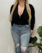 Gracie Knit Zip Up (Black)