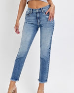 Liam High Rise Mom Jeans (Dark Denim)