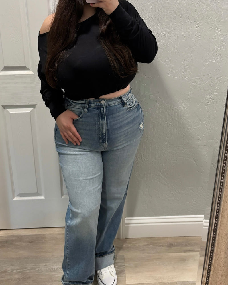 Brandon Super High Rise Dad Jeans (Medium Denim)