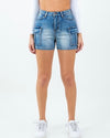 Kaylee Cargo Shorts (Blue Denim)
