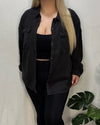 Tanya Waffle Shacket (Black)