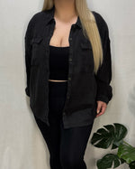 Tanya Waffle Shacket (Black)