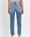 Liam High Rise Mom Jeans (Dark Denim)