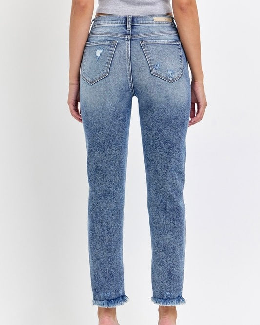 Liam High Rise Mom Jeans (Dark Denim)