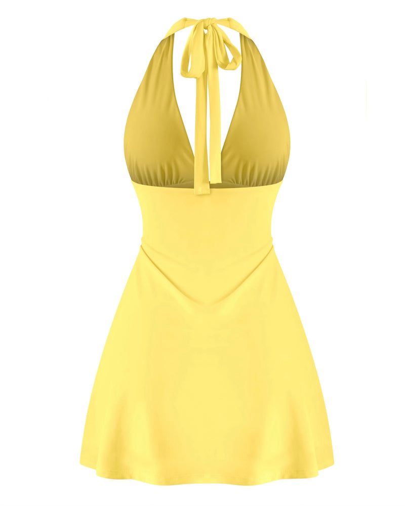 Lily Halter Dress (Yellow)