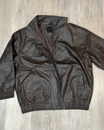 Jenny Oversized Leather Jacket (Brown)