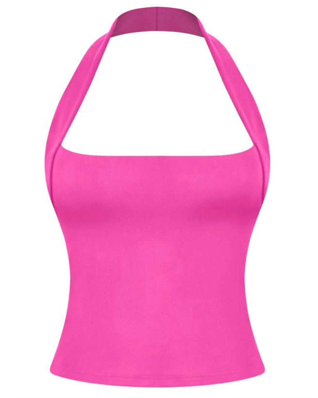 Clarissa Halter Top (Fuchsia)