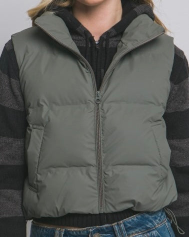 Xanthe Puffer Vest (Olive)
