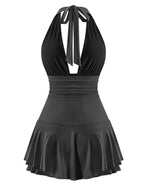 Miranda Romper Dress (Black)