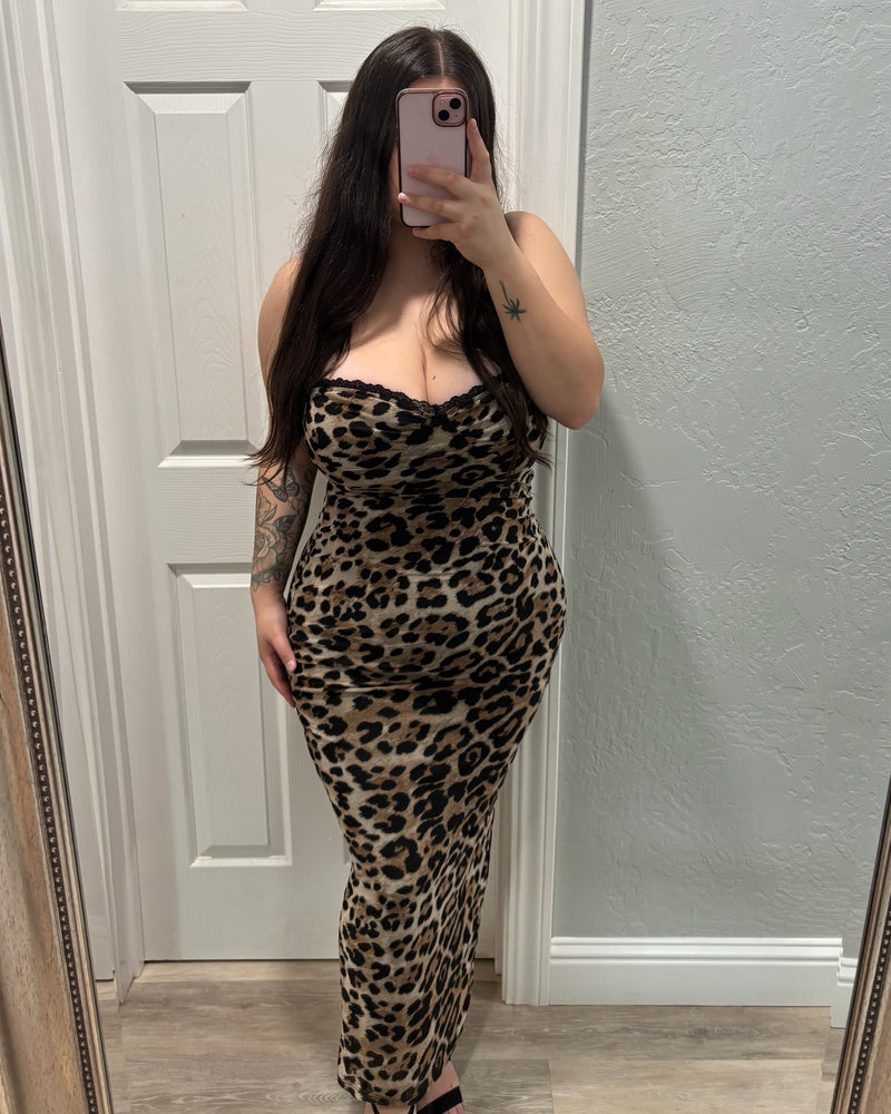 Nicole Maxi Dress (Leopard)
