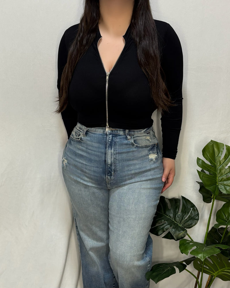 Alissa Zipper Top (Black)