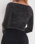 Meghan Top (Black Acid Wash)