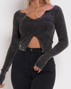 Meghan Top (Black Acid Wash)