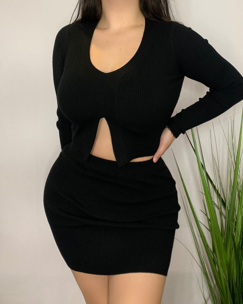 Monique Skirt Set (Black)
