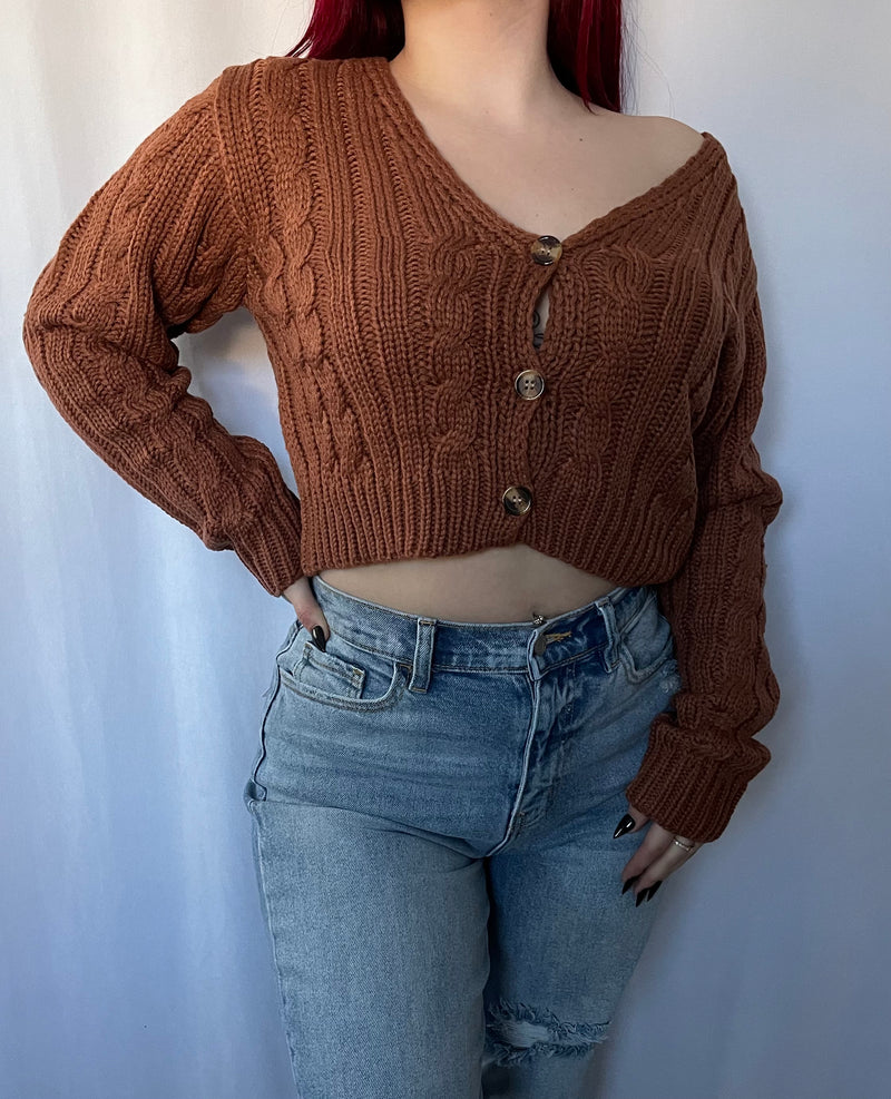 Kalani Cropped Sweater (Mocha)