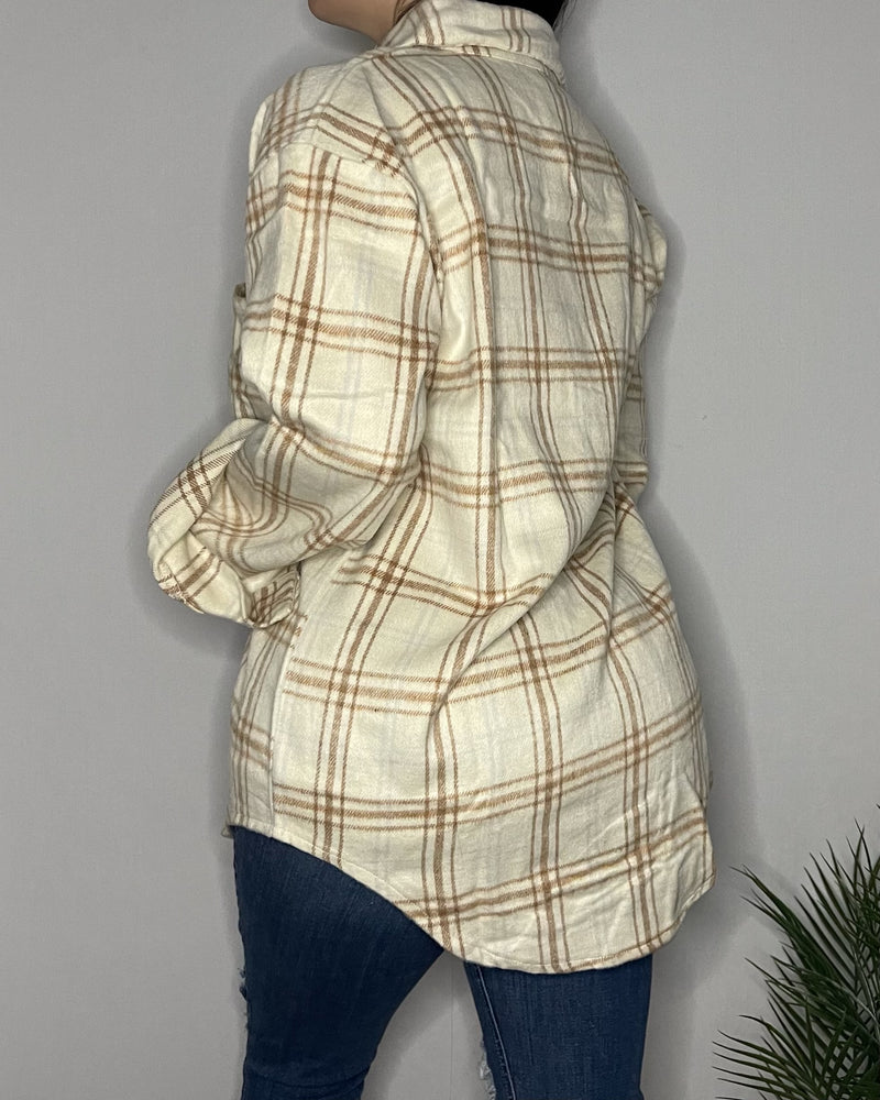 Eliana Oversized Flannel (Cream)