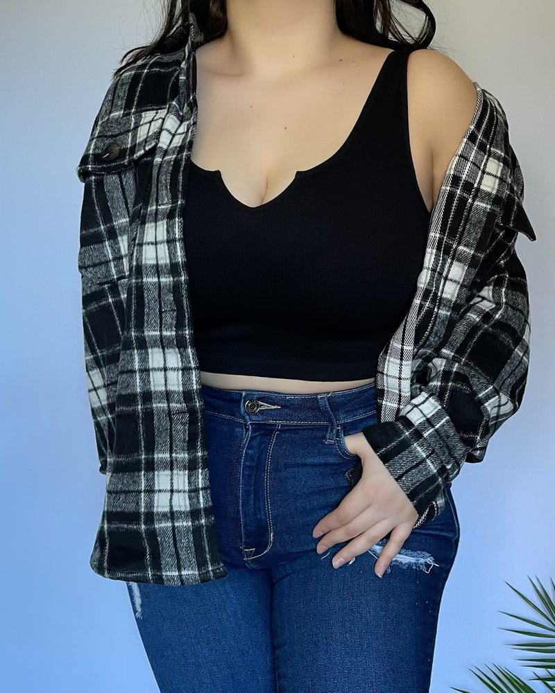 Jenna Oversized Flannel (Black)