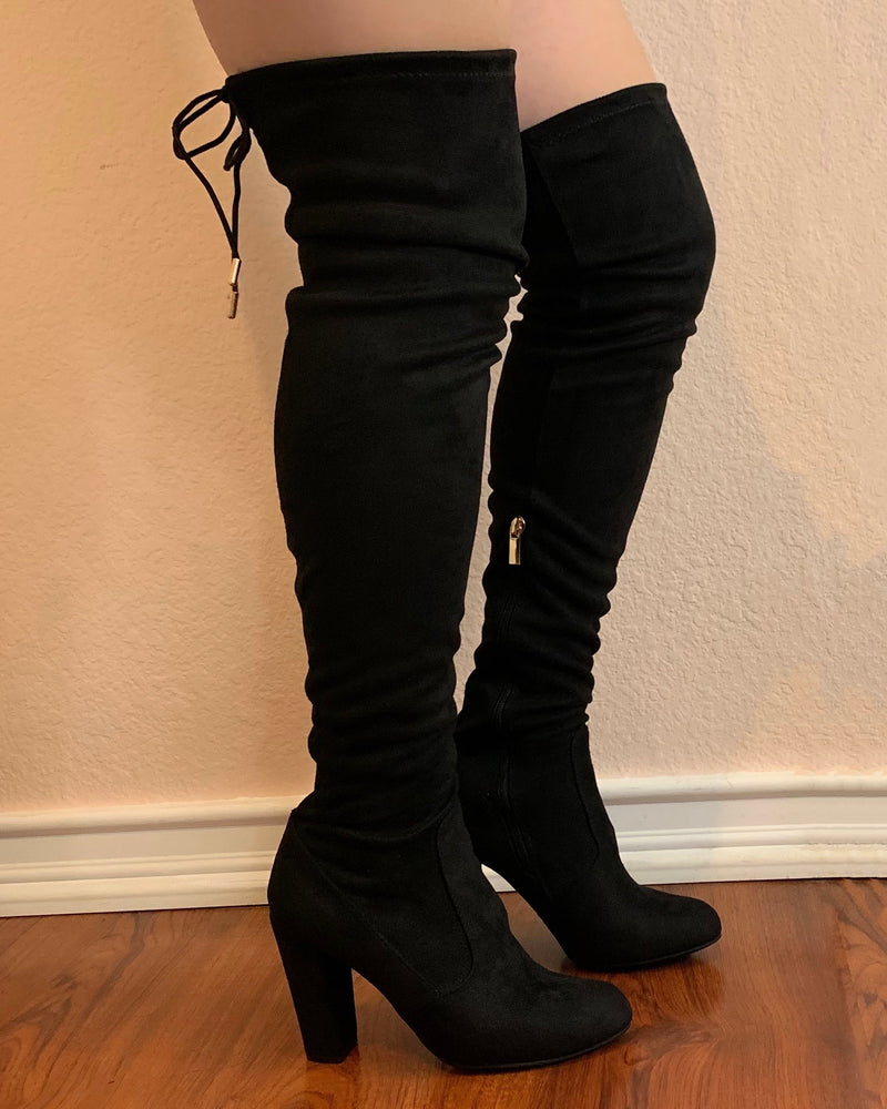Eva Thigh High Boots (Black)