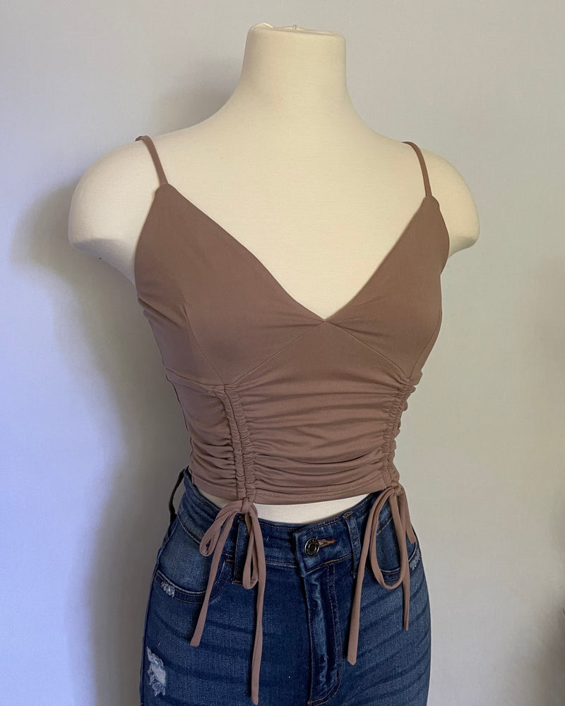 Nadia Ruched Top (Mocha)