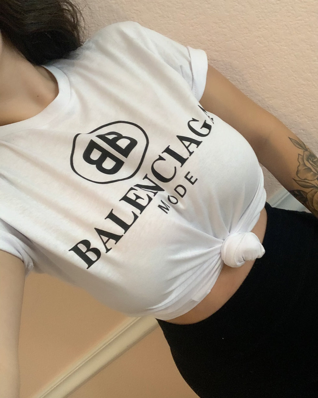 White balenciaga crop top Clearance